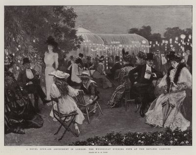 Een Nieuwe Openlucht Amusement in Londen, de Woensdagavond Fête in de Botanische Tuinen door Henry Marriott Paget